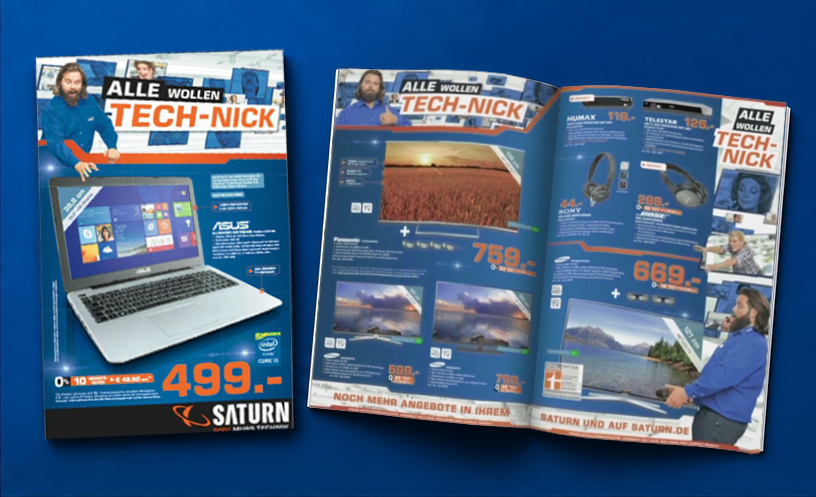 Saturn retail flyer in the Tech-Nick look